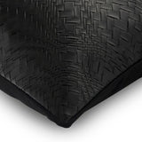 Black Diamond - Black Faux Leather Throw Cushion Cover