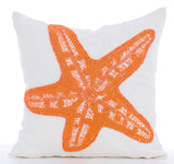 Starfish Makeover - White Cotton Linen Throw Cushion Cover