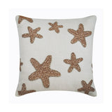 Gold Starfish - Ivory Cotton Linen Throw Cushion Cover