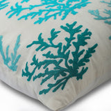 Caribbean Coast - Blue Cotton Linen Throw Cushion Cover