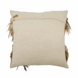 Feathered Pretty - Beige Linen Throw Cushion Cover
