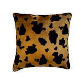 Hello Cow - Gold Velvet Throw Cushion Cover