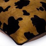Hello Cow - Gold Velvet Throw Cushion Cover