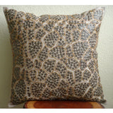 Leopard Spots - Beige Art Silk Throw Pillow Cover