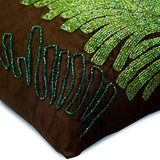 Rain Forest - Brown Art Silk Throw Pillow Cover