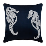 Sea Horse Pearls - Natural Beige Cotton Linen Throw Pillow Cover