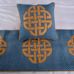 Denim Love - Cotton Blue Decorative Bed Runner and Cushion Cover