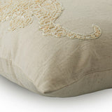 Sea Horse Pearls - Natural Beige Cotton Linen Throw Pillow Cover