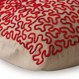 Blooming Maze - Mocha Cotton Linen Throw Pillow Cover