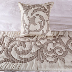 Pretty Dainty - Ivory & Beige Linen Decorative Bed Runner and Cushion Cover
