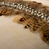 Exotic Feathers - Beige Linen Throw Cushion Cover