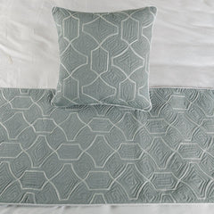 Atmosphere - Linen Blue Decorative Bed Runner and Cushion Cover