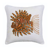 Koi Carp - Orange Linen Throw Cushion Cover