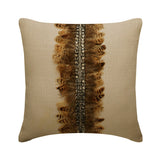 Exotic Feathers - Beige Linen Throw Cushion Cover