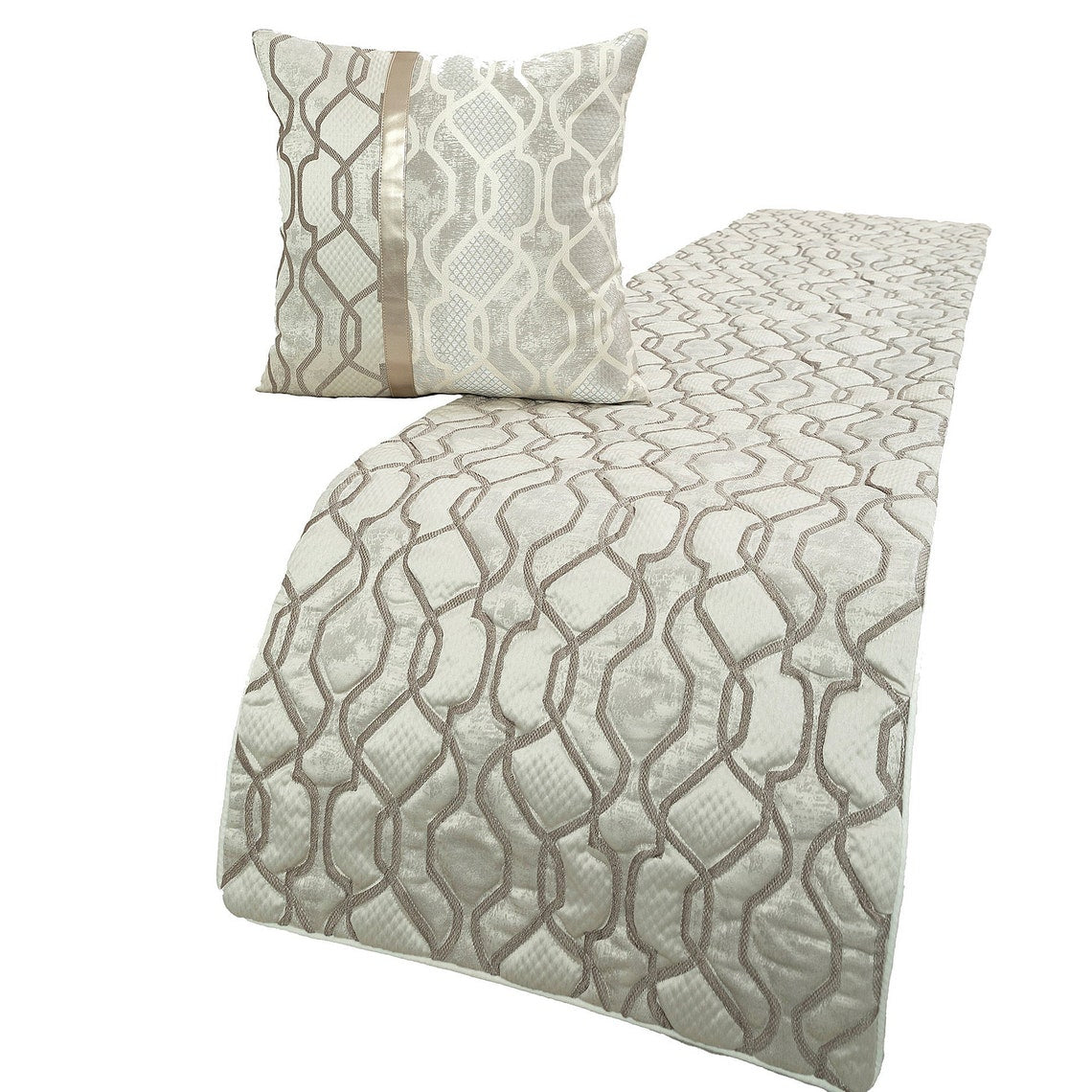 Ivory Delicacy Decorative Bed Runner and Cushion Cover