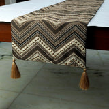 Timberland - Brown Jacquard Silk Decorative Table Runner
