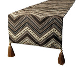 Timberland - Brown Jacquard Silk Decorative Table Runner