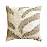 Animal Spur - White Linen & Faux Leather Throw Pillow Cover