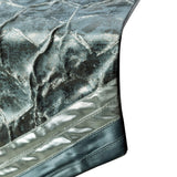 Hexagonal Foil - Blue Jacquard Silk Decorative Table Runner