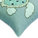 Turtle Dove - Dull Blue Linen Throw Pillow Cover