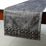 Crystal Susan - Grey Suede Decorative Table Runner