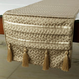Mosaic Decor - Gold Jacquard Silk Decorative Table Runner