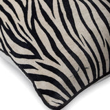 Zebra Crossing - Black N White Velvet Throw Cushion Cover