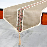 Buchra - Beige Linen & Jute Decorative Table Runner