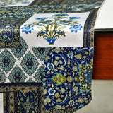 Niloufar Blue - Blue Satin Decorative Table Runner