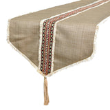 Buchra - Beige Linen & Jute Decorative Table Runner