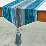 Ombre Teal Love - Teal Blue Velvet Decorative Table Runner