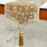 Zarina Goldstitch - Gold Linen Jacquard Decorative Table Runner