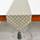 Geometrix Threads - Grey Linen Decorative Table Runner