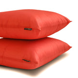 Orange Luxury Pack of 2 - Orange Art Silk Throw Cushion Cover