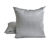 Silver Gray Luxury Pack of 2 - Silver Grey Art Silk Throw Cushion Cover
