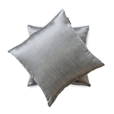 Silver Gray Luxury Pack of 2 - Silver Grey Art Silk Throw Cushion Cover