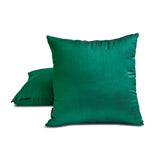 Dark Green Luxury Pack of 2 - Emerald Green Art Silk Throw Cushion Cover