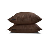 Dark Brown Luxury Pack of 2 - Brown Art Silk Throw Cushion Cover