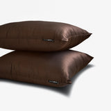 Dark Brown Luxury Pack of 2 - Brown Art Silk Throw Cushion Cover