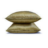 Antique Gold Luxury Pack of 2 - Antique Gold Art Silk Throw Cushion Cover