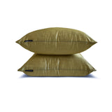 Antique Gold Luxury Pack of 2 - Antique Gold Art Silk Throw Cushion Cover