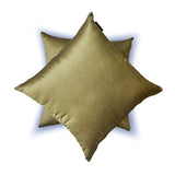 Antique Gold Luxury Pack of 2 - Antique Gold Art Silk Throw Cushion Cover