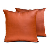 Rust Luxury Pack of 2 - Rust Art Silk Throw Cushion Cover