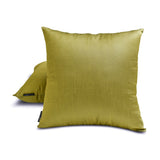 Olive Green Luxury Pack of 2 - Olive Green Art Silk Throw Cushion Cover