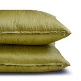 Olive Green Luxury Pack of 2 - Olive Green Art Silk Throw Cushion Cover