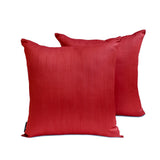 Blood Red Luxury Pack of 2 - Blood Red Art Silk Throw Cushion Cover