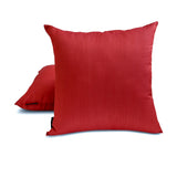 Blood Red Luxury Pack of 2 - Blood Red Art Silk Throw Cushion Cover