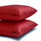 Blood Red Luxury Pack of 2 - Blood Red Art Silk Throw Cushion Cover