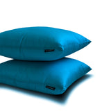 Peacock Blue Luxury Pack of 2 - Peacock Blue Art Silk Throw Cushion Cover