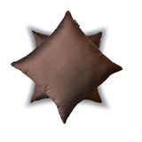 Dark Brown Luxury Pack of 2 - Brown Art Silk Throw Cushion Cover